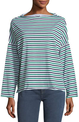 MiH Jeans Extra Striped Long-Sleeve Cotton Top