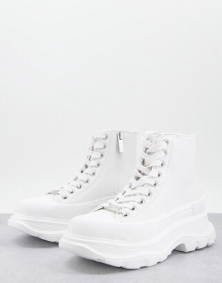 Steve Madden Kyler chunky high top trainers in white - ShopStyle