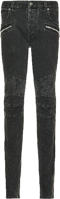 Balmain Ribbed Slim Jeans Vintage Used in Black
