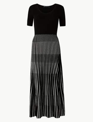 Marks and Spencer Ribbed Striped Knitted Dress