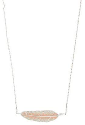 Nina Ricci Feather Station Necklace Silver Feather Station Necklace