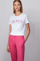 Thumbnail for your product : HUGO BOSS Crew-neck T-shirt in cotton with seasonal logo print