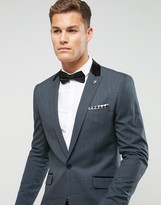 Thumbnail for your product : Melange Home Skinny Suit Jacket In Melange With Satin Collar