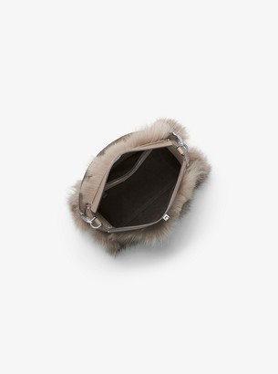 Michael Kors Collection Miranda Medium Fox Fur and Leather Shoulder Bag