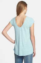 Thumbnail for your product : Halogen Stripe Cap Sleeve Scoop Back Tee