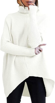 SALENT Womens Casual Oversized Sweaters Loose Soft Chunky Knit Long Batwing Sleeve Pullover Sweater Tunic Outfits Tops 