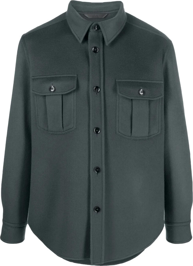 Brioni Buttoned Knitted Shirt Jacket