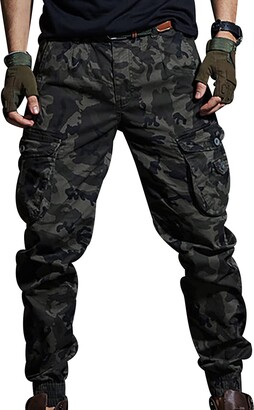 Peuignao Mens Camo Cargo Trousers Work Trousers Men Military Combat Trousers  Mens Camouflage Cargo Pants Trouser Joggers Utility Work Pants Baggy  Working Tactical Cargo Trousers for Men Multi Pockets Green 29 - ShopStyle