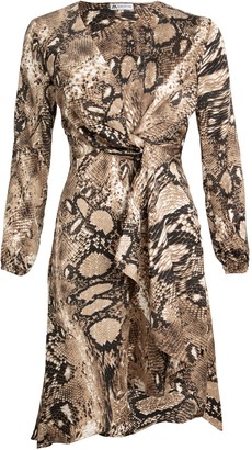 New Look Miss Attire Snake Print Wrap Dress
