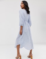 Thumbnail for your product : Y.A.S crew neck chambray maxi shirt dress