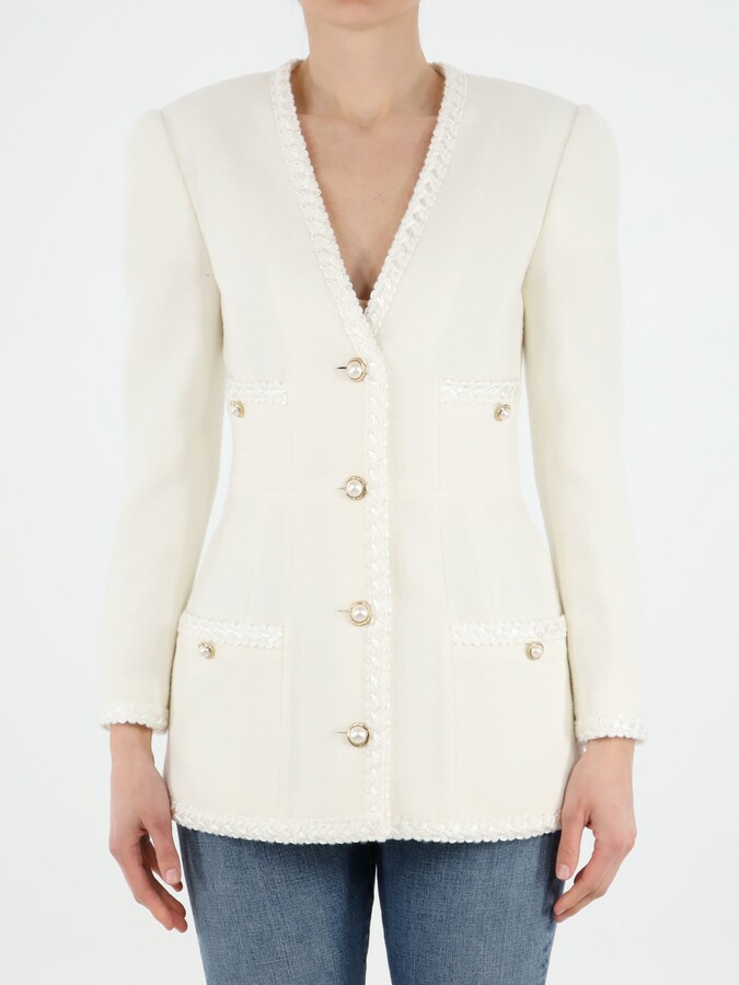 Tweed white blazer Clearance