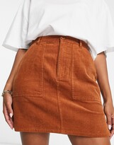 Thumbnail for your product : ASOS DESIGN Hourglass cord patch pocket mini skirt in rust