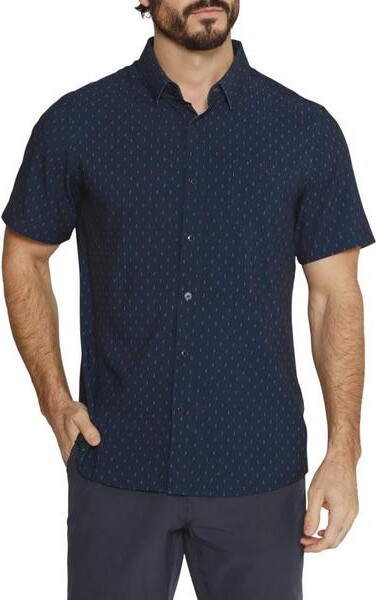 7 Diamonds Men's Renzo Button Up Shirt 2XLarge Navy