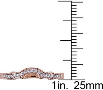 Ice Julie Leah 1/10 CT TW Ladies Diamond Curved Wedding Band in 10k Rose Gold