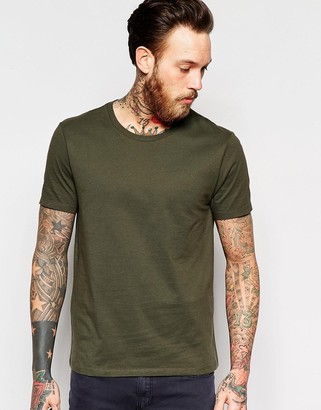 ASOS T-Shirt With Crew Neck In Dark Green
