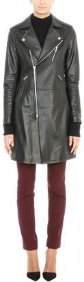 Theory Hilvan Black Leather Trench