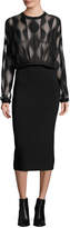 Thumbnail for your product : DKNY Long-Sleeve Blouson Combo Dress, Black