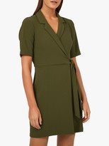 warehouse velvet embellished wrap dress