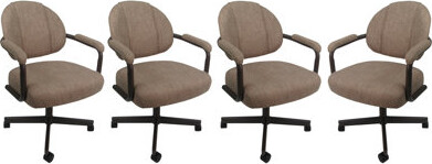Tobias Designs 4 - Swivel Metal Caster Dining Chairs - M-70 Style