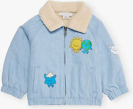 Stella McCartney Azure-Blue Padded Printed Denim Jacket 6-36 Months 18 Months