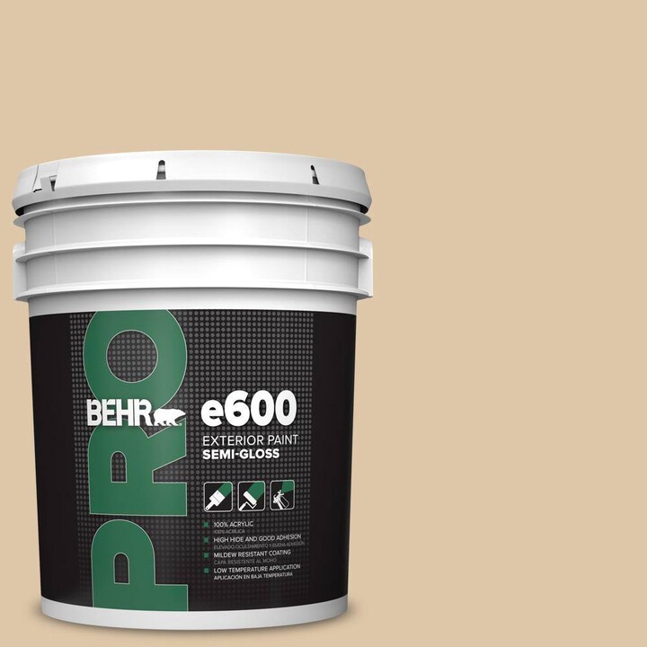 BEHR PRO 5 gal. #PPU4-13 Sand Motif Semi-Gloss Exterior Paint