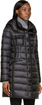 Thumbnail for your product : Moncler Black Nylon Matte Hermine Coat