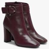 Thumbnail for your product : Daniel Ruckle Burgundy Leather Buckle Ankle Boots