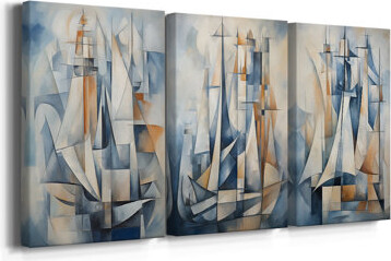 Longshore Tides NAUTICAL Series CDXXIV -Custom Wrapped Gallery Canvas - 3 Pieces