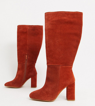 rust colored suede boots