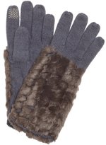 Thumbnail for your product : Wyatt camel wool-cashmere blend faux fur accent iTouch finger accent gloves