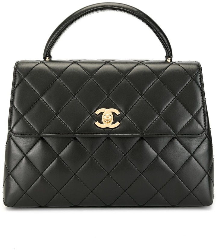 CHANEL Pre-Owned 1995 CC Turn-lock diamond-quilted Tote Bag - Farfetch