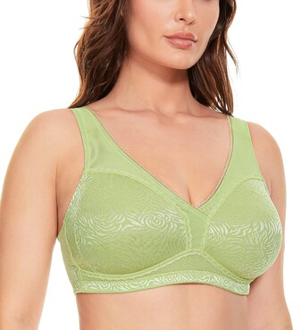 Deyllo Women's Sheer Lace Non Padded Full Cup Underwire Plus Size