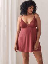 Thumbnail for your product : V-Neck Microfiber Babydoll with Lace - Ashley Graham