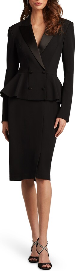 Tadashi Shoji Long Sleeve Tuxedo Dress - ShopStyle