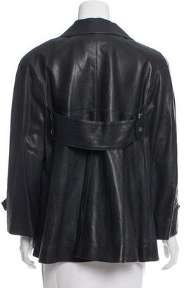 Chanel Leather Single-Button Jacket