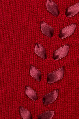 Autumn Cashmere Lace-up satin-trimmed cashmere sweater