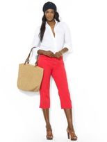 Thumbnail for your product : Lauren Ralph Lauren Belted Cotton Capri Pants