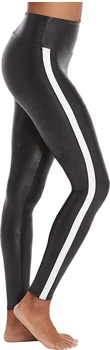 Spanx Faux Leather Leggings for Women Tummy Control with Side Stripe (Very  Black/White) Women's Casual Pants - ShopStyle