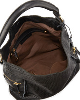 Thumbnail for your product : Linea Pelle Dylan Perforated Leather Hobo Bag, Black