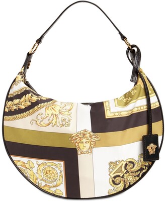 Versace Printed Nylon Hobo Bag