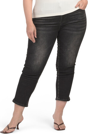 TJMAXX Plus Mid Rise Cropped Skinny Jeans For Women, Spandex/Cotton/Polyester