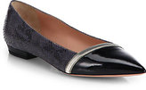 Thumbnail for your product : Giorgio Armani Asymmetrical Patent & Python-Stamped Leather Ballet Flats