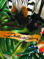 Thumbnail for your product : Dolce & Gabbana Zebra And Plant-Print Beach Towel