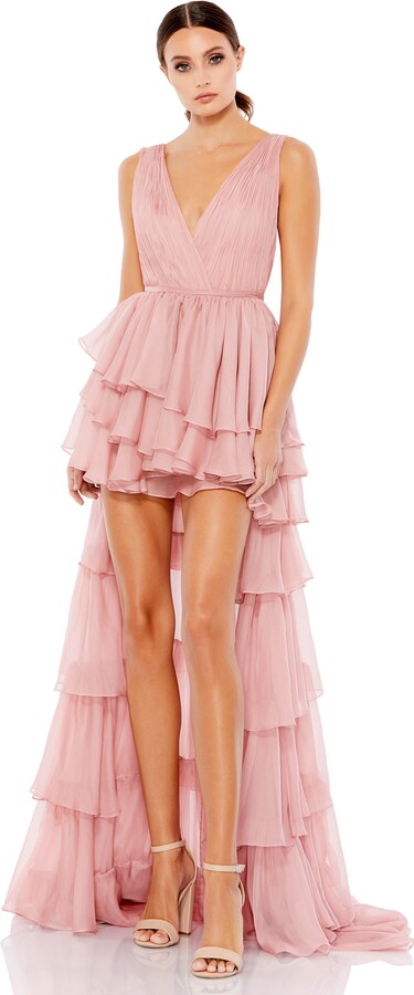 Mac Duggal Ieena Ruffle High-Low Gown - ShopStyle Evening Dresses