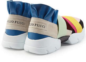 Emilio Pucci Ruffle Sneakers with Suede