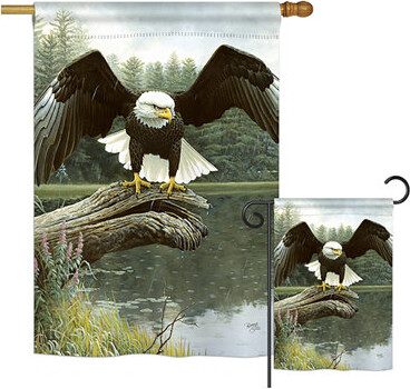 Breeze Decor Majestic Showers Nature Wildlife 2-Sided Polyester 40 x 28 in. Flag Set