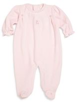 Thumbnail for your product : Kissy Kissy Rose & Bows Velour Footie