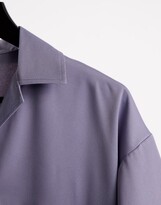Thumbnail for your product : ASOS DESIGN relaxed pajama suit shirt in lilac