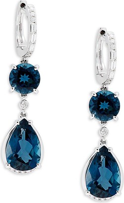 Blue Diamond Drop Earrings