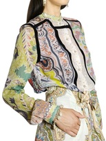 Thumbnail for your product : Etro Patchwork Silk Crepe & Woven Wool Shirt
